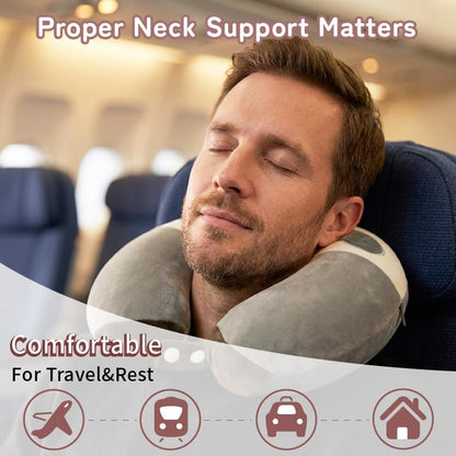 Cooling Travel Neck Pillow, Cool to Touch Memory Foam, Grey