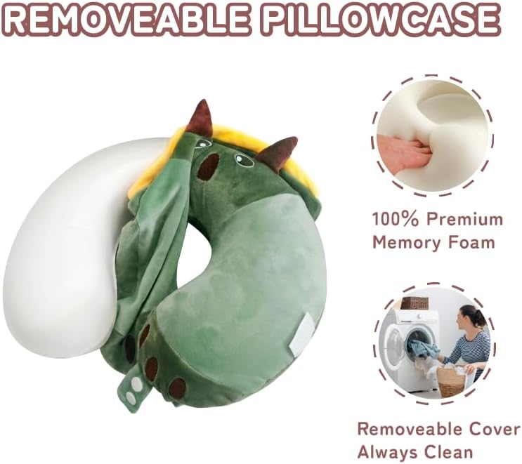 Cooling Travel Neck Pillow, Cool to Touch Memory Foam, Grey
