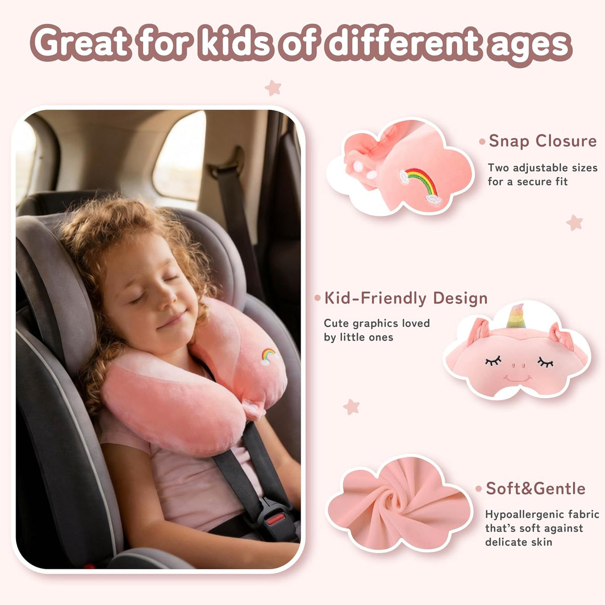 Cooling Travel Neck Pillow, Cool to Touch Memory Foam, Grey