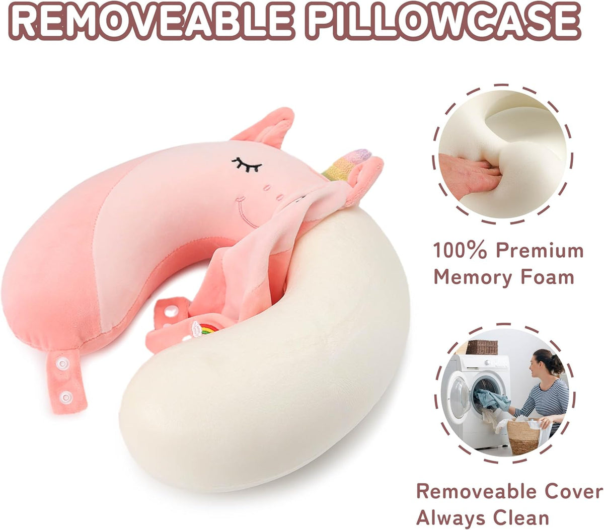 Cooling Travel Neck Pillow, Cool to Touch Memory Foam, Grey