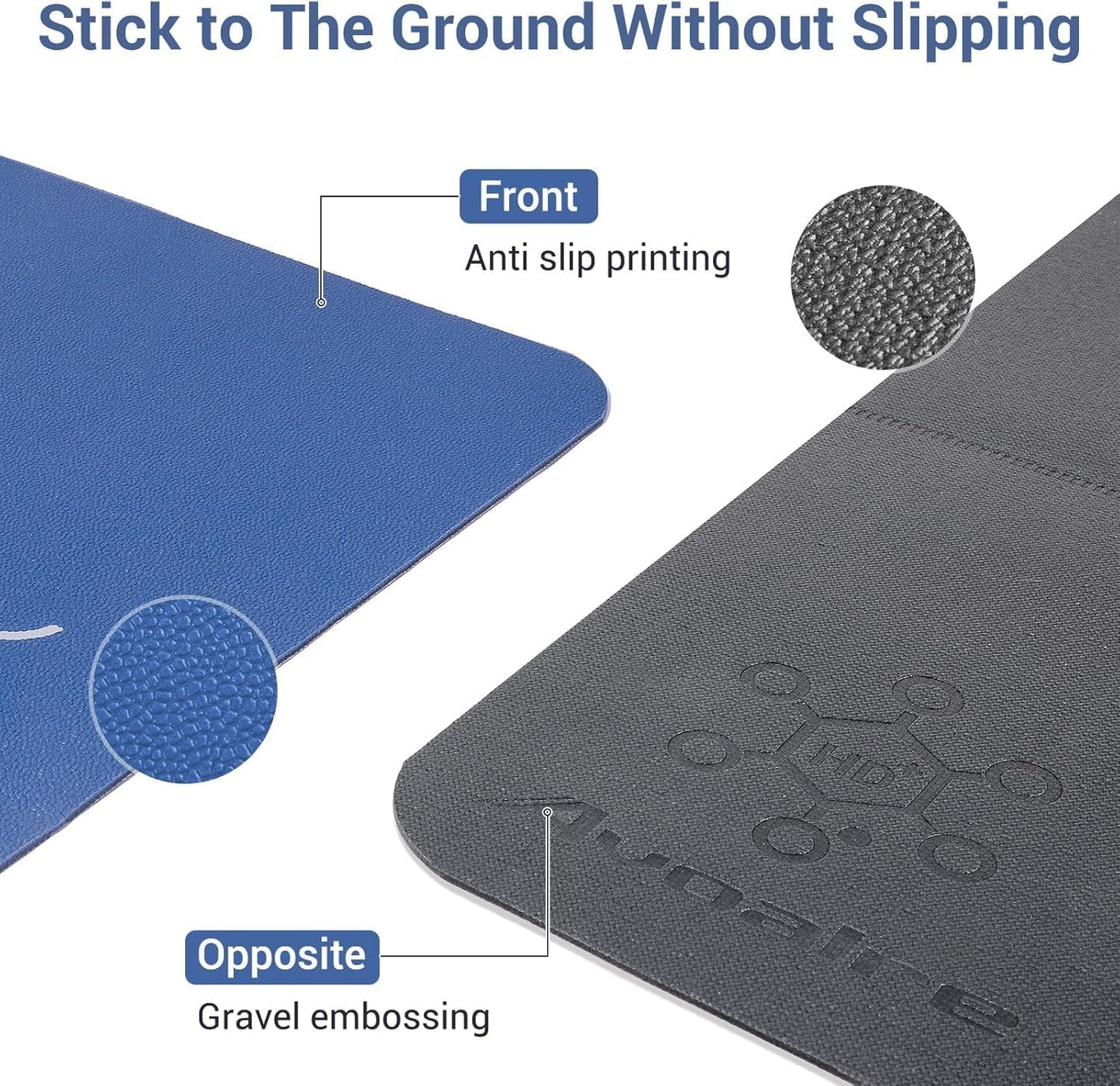 Yoga Mat Foldable - Textured Non Slip Exercise Mat -Travel Lightweight Hot Yoga Mat with Carry Bag for Pilates & Home Workouts (72" L x 32" W x 3mm Thick)