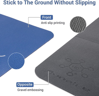 Yoga Mat Foldable - Textured Non Slip Exercise Mat -Travel Lightweight Hot Yoga Mat with Carry Bag for Pilates & Home Workouts (72" L x 32" W x 3mm Thick)