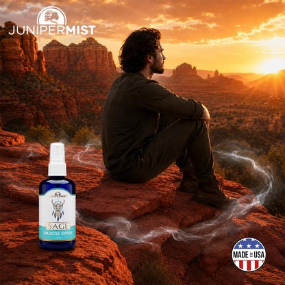 Lavender & Sage Smudge Spray (114ml), Lavender Spray with White Sage Aromatherapy Mist, Calm & Cleansing Negative Energy, Spiritual Room Spray, Smokeless Smudge Spray, Yoga Spray (Made in USA)