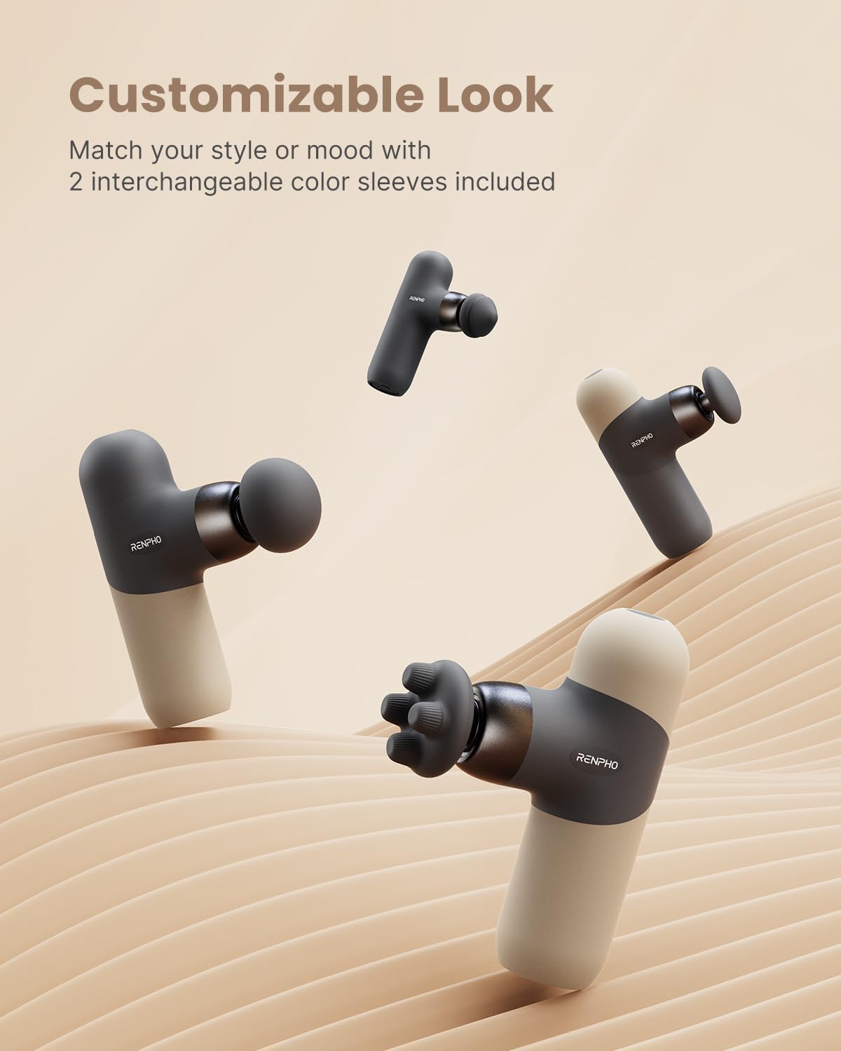 Mini Thermal Massage Gun with Heat, Color Silicone Casing, 4 Speeds