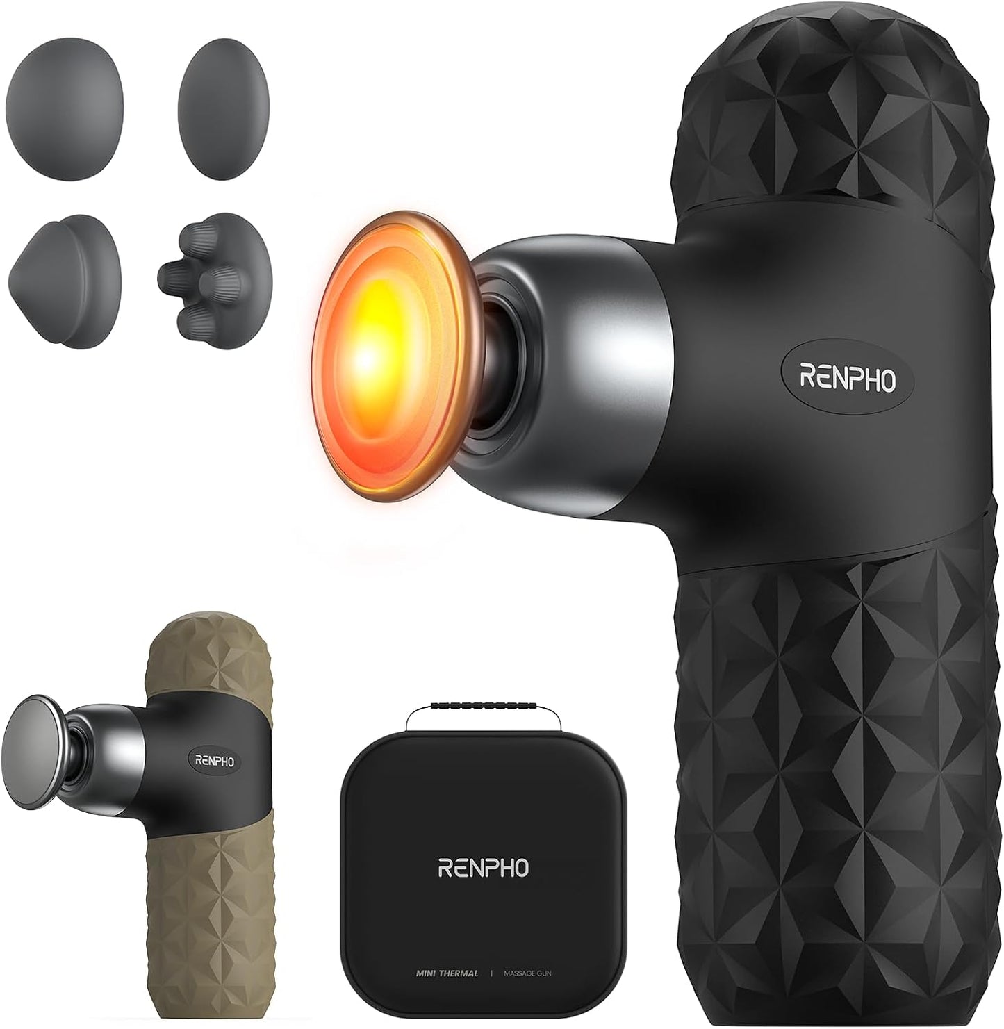 Mini Thermal Massage Gun with Heat, Color Silicone Casing, 4 Speeds