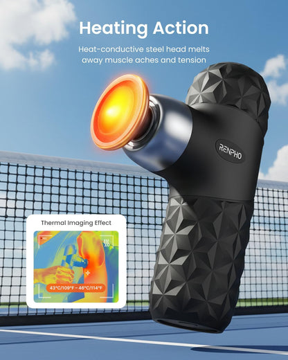 Mini Thermal Massage Gun with Heat, Color Silicone Casing, 4 Speeds