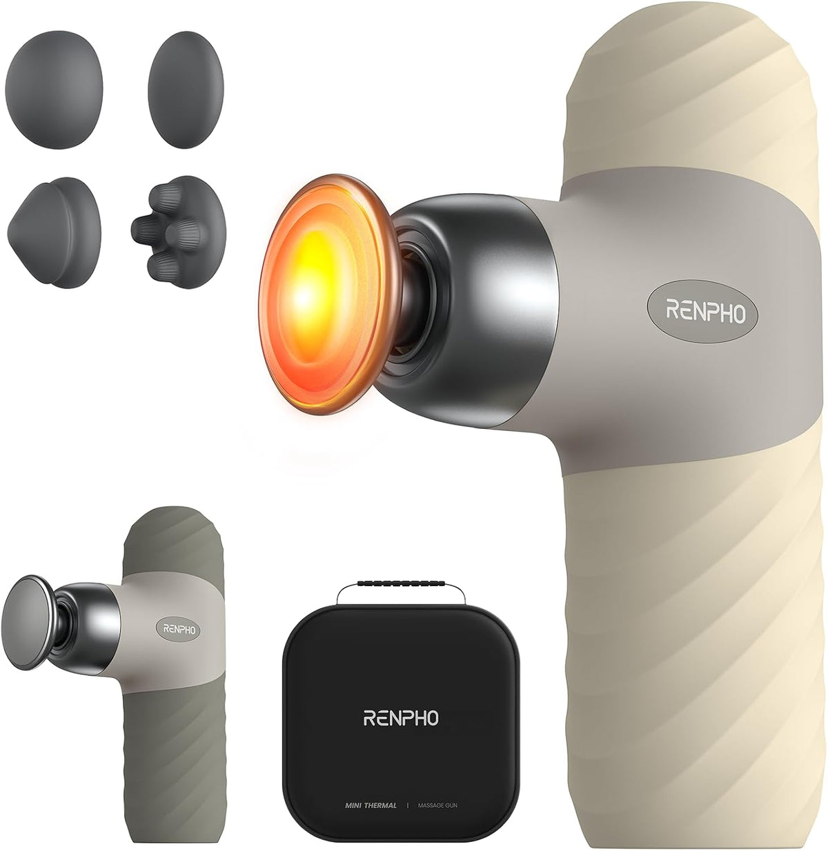 Mini Thermal Massage Gun with Heat, Color Silicone Casing, 4 Speeds
