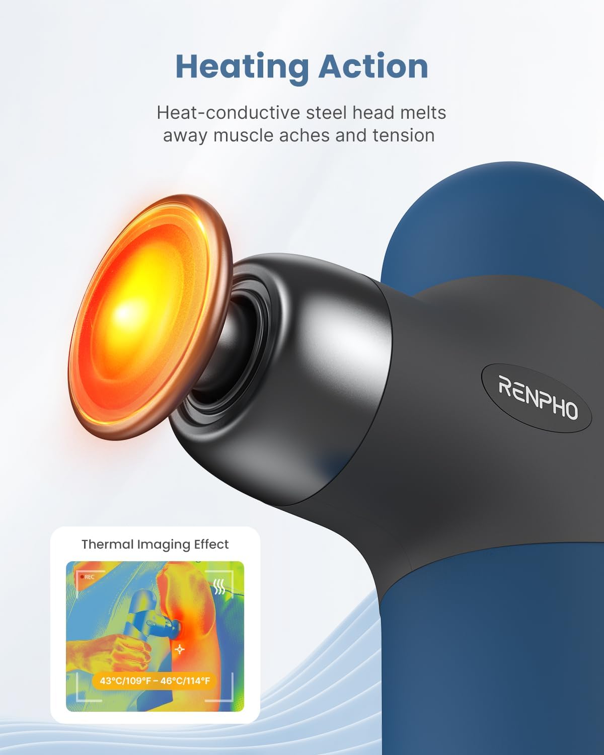 Mini Thermal Massage Gun with Heat, Color Silicone Casing, 4 Speeds