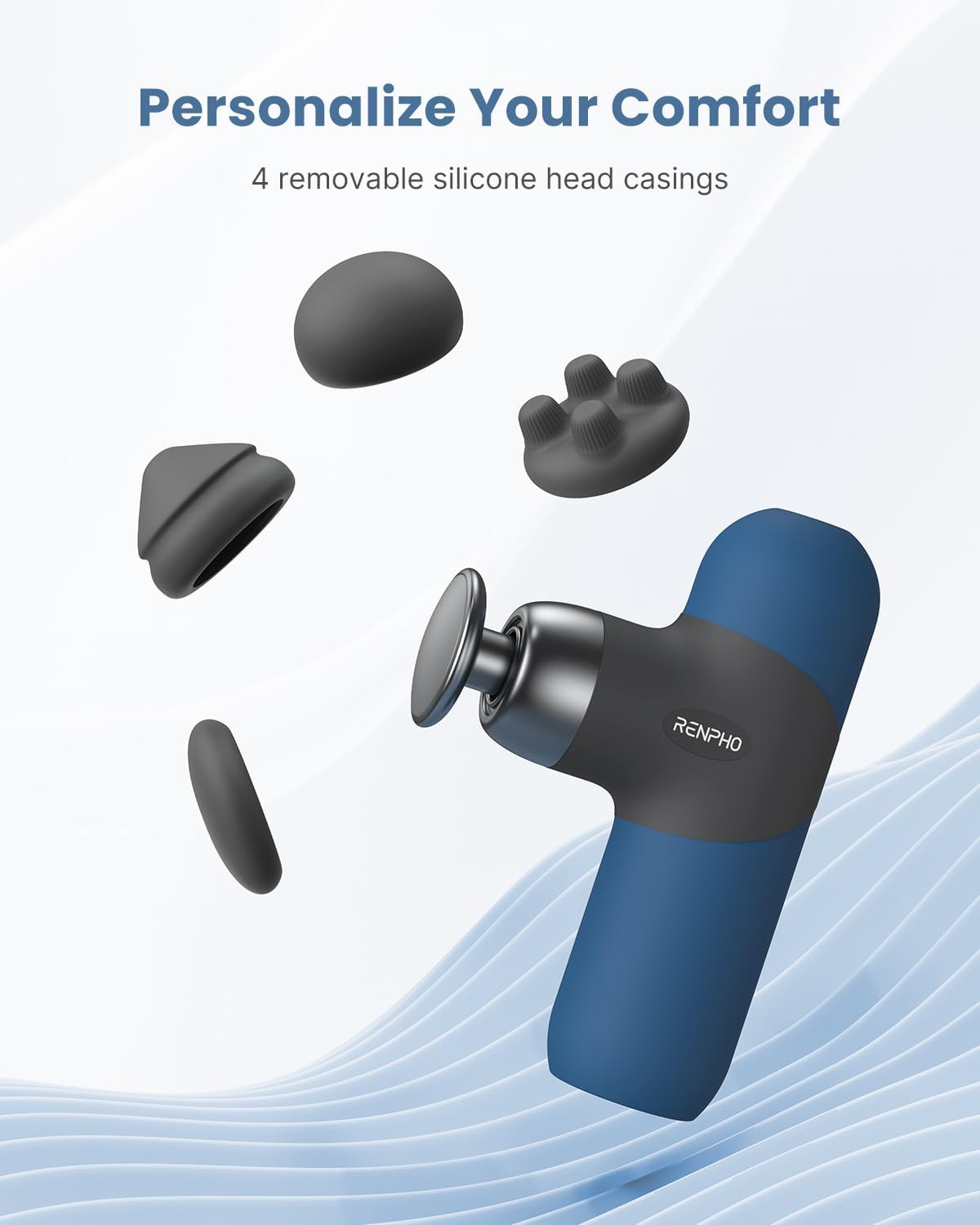Mini Thermal Massage Gun with Heat, Color Silicone Casing, 4 Speeds