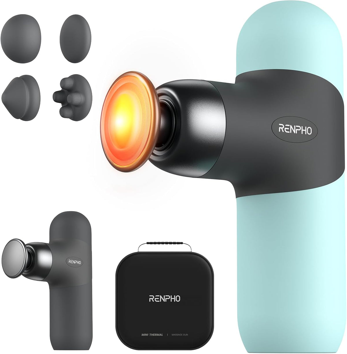 Mini Thermal Massage Gun with Heat, Color Silicone Casing, 4 Speeds