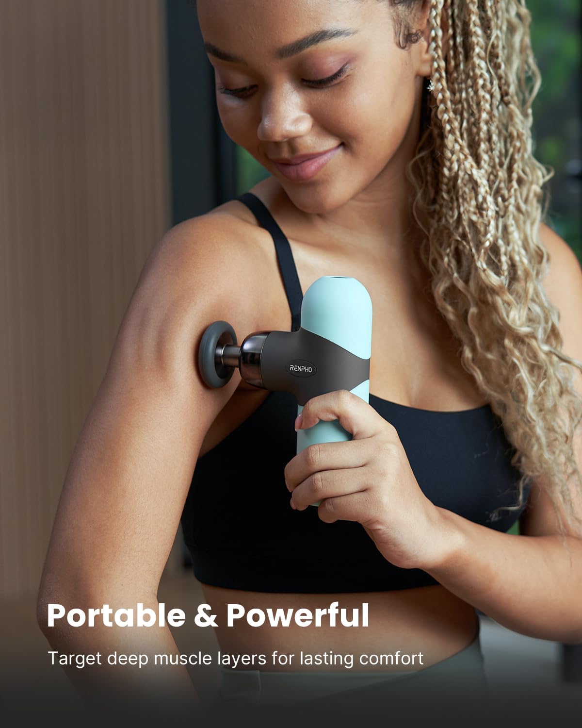 Mini Thermal Massage Gun with Heat, Color Silicone Casing, 4 Speeds