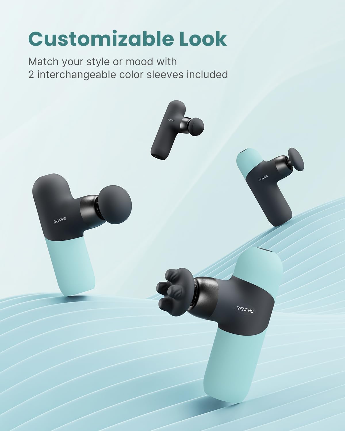 Mini Thermal Massage Gun with Heat, Color Silicone Casing, 4 Speeds