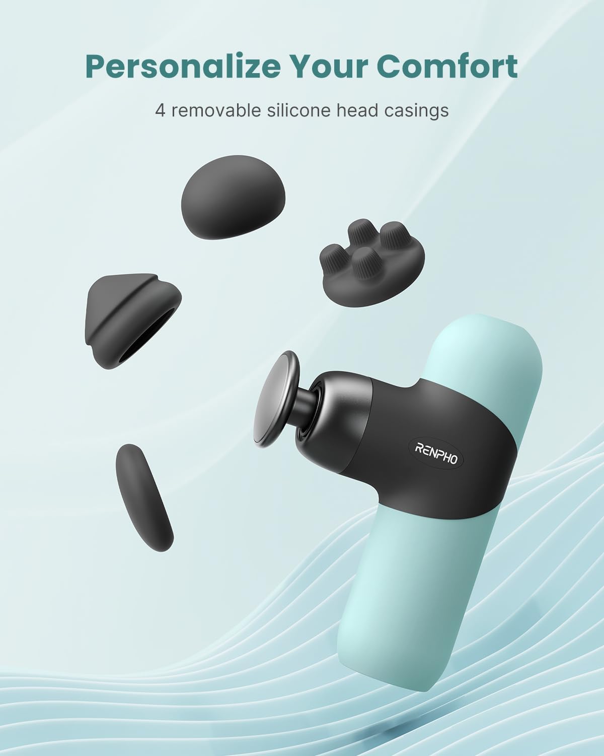 Mini Thermal Massage Gun with Heat, Color Silicone Casing, 4 Speeds