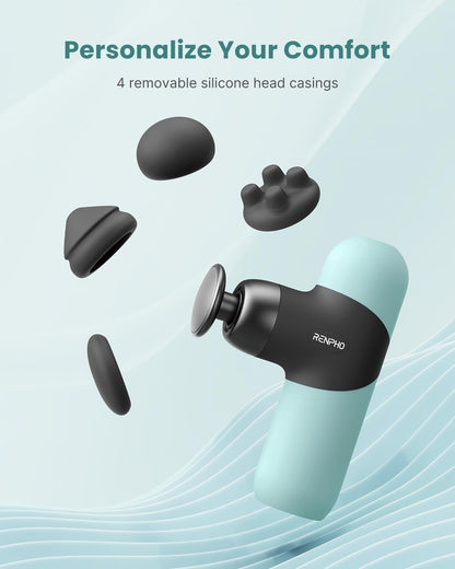 Mini Thermal Massage Gun with Heat, Color Silicone Casing, 4 Speeds