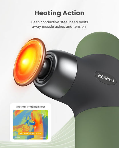 Mini Thermal Massage Gun with Heat, Color Silicone Casing, 4 Speeds
