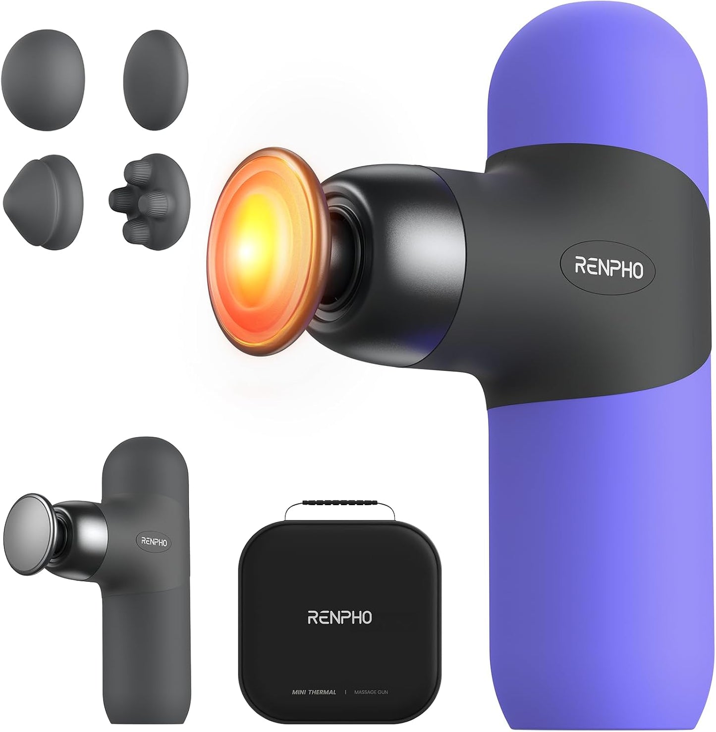 Mini Thermal Massage Gun with Heat, Color Silicone Casing, 4 Speeds