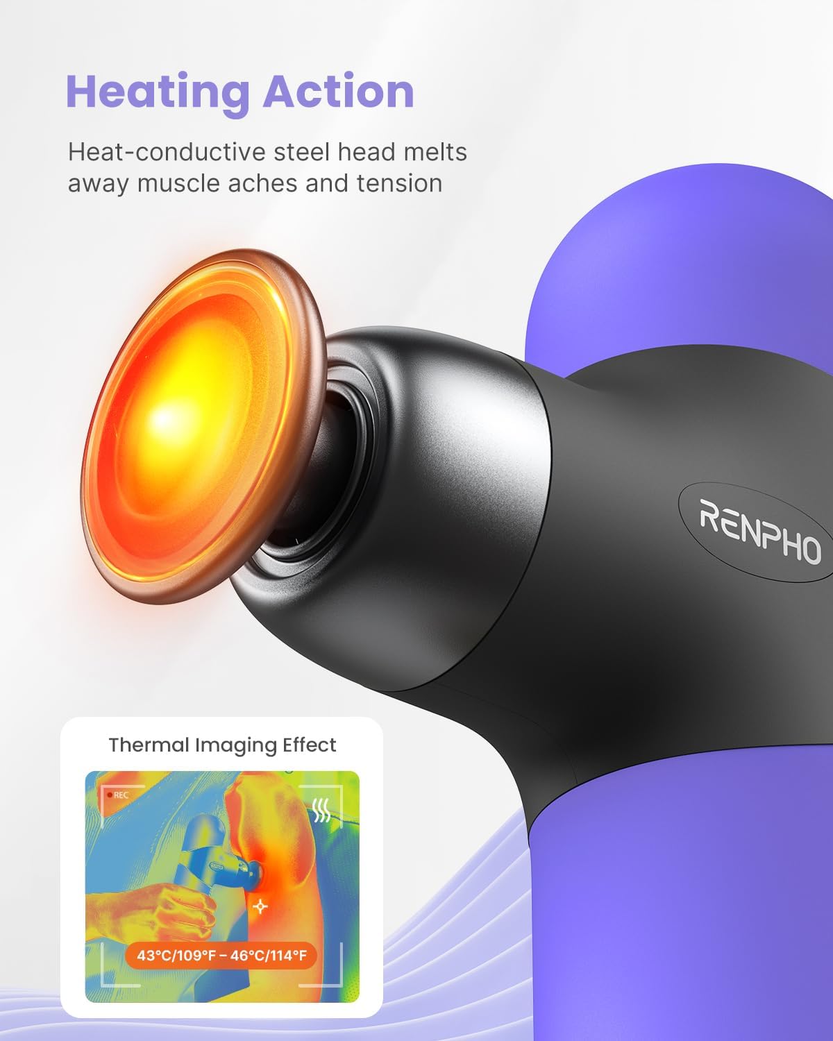 Mini Thermal Massage Gun with Heat, Color Silicone Casing, 4 Speeds