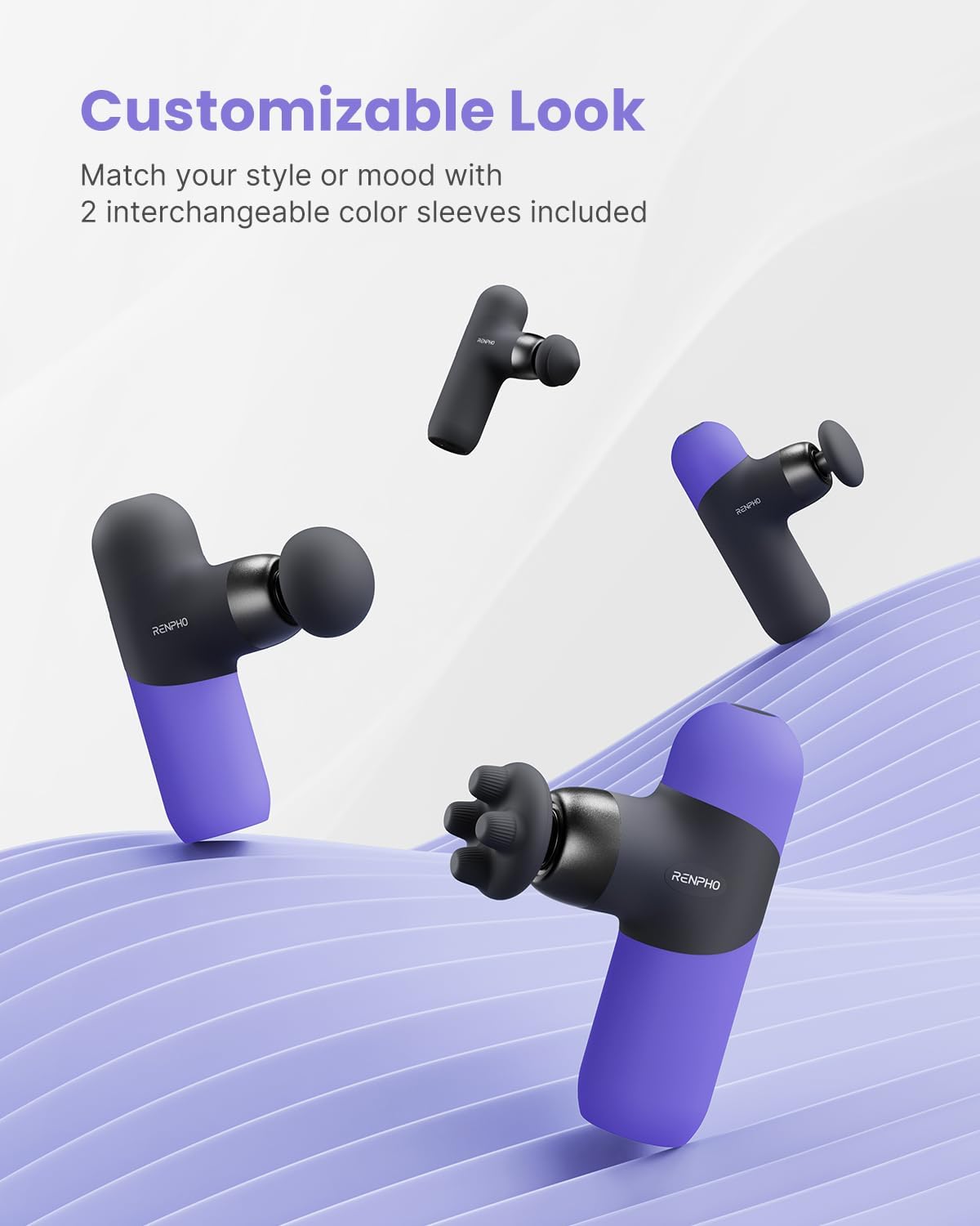 Mini Thermal Massage Gun with Heat, Color Silicone Casing, 4 Speeds