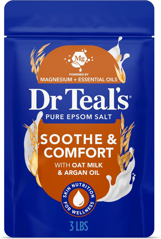 Epsom Salt Magnesium Soak, Soothe & Comfort with Oat Milk & Argan Oil, 3 lbs