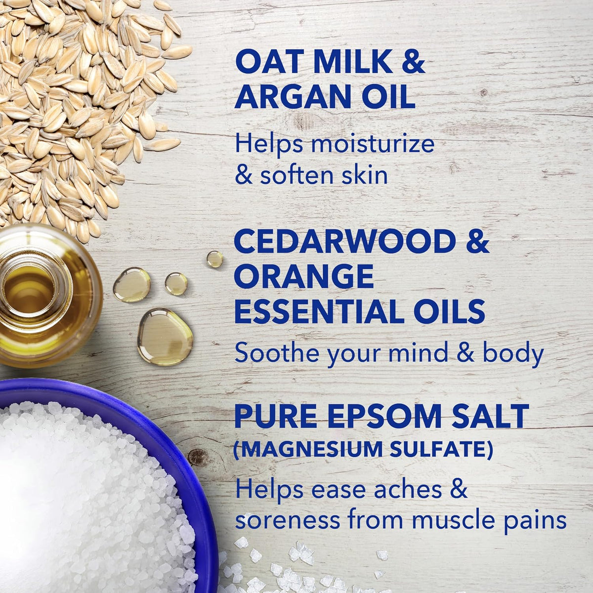 Epsom Salt Magnesium Soak, Soothe & Comfort with Oat Milk & Argan Oil, 3 lbs