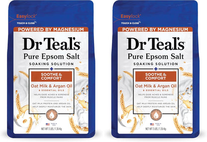 Epsom Salt Magnesium Soak, Soothe & Comfort with Oat Milk & Argan Oil, 3 lbs