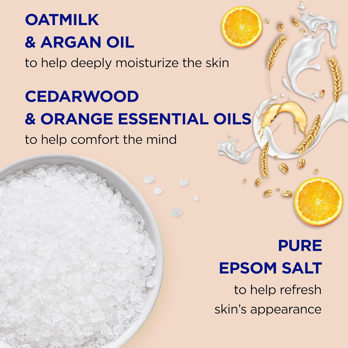 Epsom Salt Magnesium Soak, Soothe & Comfort with Oat Milk & Argan Oil, 3 lbs