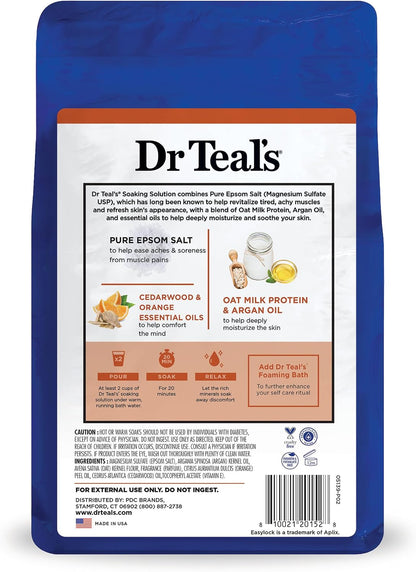 Epsom Salt Magnesium Soak, Soothe & Comfort with Oat Milk & Argan Oil, 3 lbs