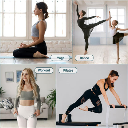 Pilates Socks with Grips for Women, 3 Pairs Womens Grippy Yoga Ballet Barre Hospital Gym Athletic Socks