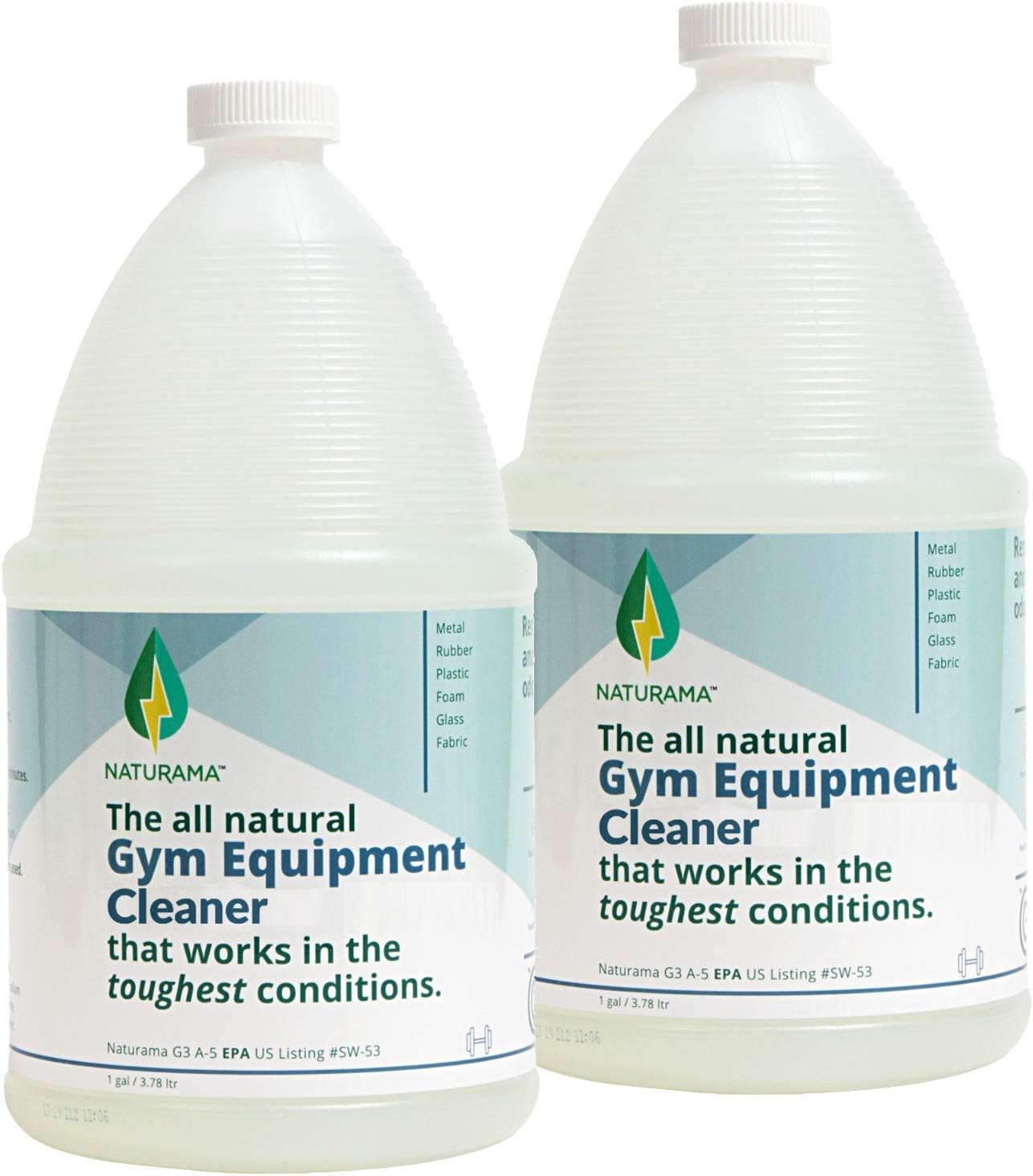 Yoga Mat Cleaner - Eco-Friendly Gym Equipment Cleaner, Works Great On Exercise Machines, Mats, Sports Gear. Cleans Sweat Without Slippery Residue. unscented and Hypoallergenic. (1G x 2)