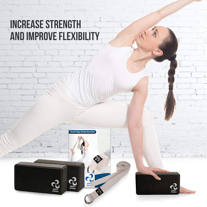 2-PACK or 5-PACK Yoga Exercise Adjustable Straps 8Ft | BONUS eBook | with Durable D-Ring For Pilates & Gym Workouts | Hold Poses, Stretch, Improve Flexibility & Maintain Balance