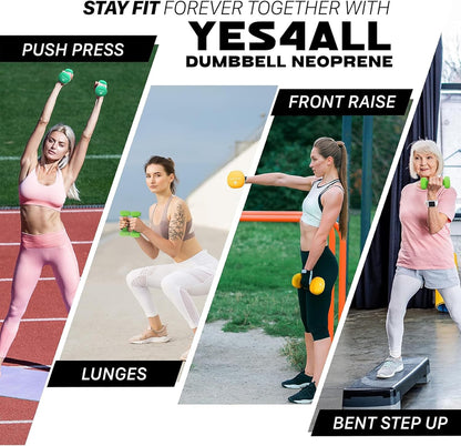 Neoprene Coated Dumbbell Hand Weight Sets of 2 - Multiple Weight Options with 15 Colors, Anti-roll, Anti-Slip, Hexagon Shape