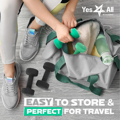 Neoprene Coated Dumbbell Hand Weight Sets of 2 - Multiple Weight Options with 15 Colors, Anti-roll, Anti-Slip, Hexagon Shape