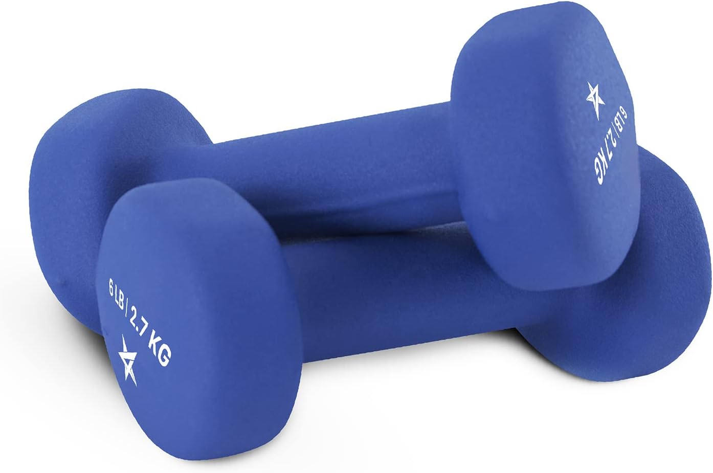 Neoprene Coated Dumbbell Hand Weight Sets of 2 - Multiple Weight Options with 15 Colors, Anti-roll, Anti-Slip, Hexagon Shape