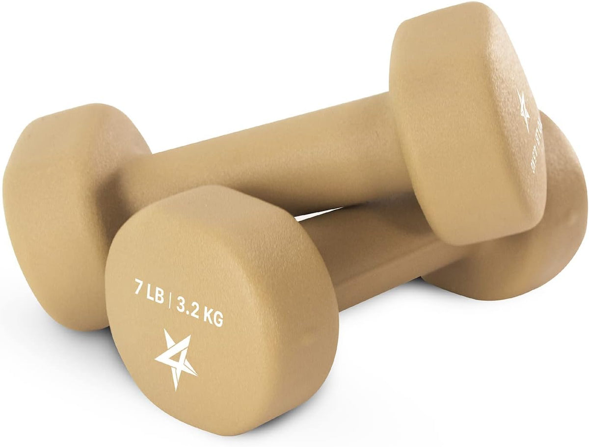 Neoprene Coated Dumbbell Hand Weight Sets of 2 - Multiple Weight Options with 15 Colors, Anti-roll, Anti-Slip, Hexagon Shape