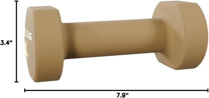 Neoprene Coated Dumbbell Hand Weight Sets of 2 - Multiple Weight Options with 15 Colors, Anti-roll, Anti-Slip, Hexagon Shape