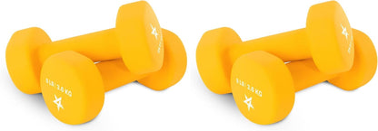 Neoprene Coated Dumbbell Hand Weight Sets of 2 - Multiple Weight Options with 15 Colors, Anti-roll, Anti-Slip, Hexagon Shape