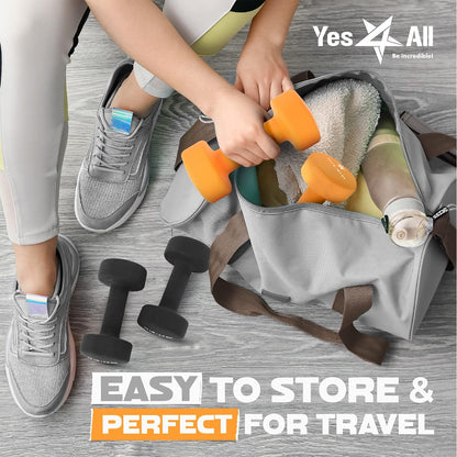 Neoprene Coated Dumbbell Hand Weight Sets of 2 - Multiple Weight Options with 15 Colors, Anti-roll, Anti-Slip, Hexagon Shape