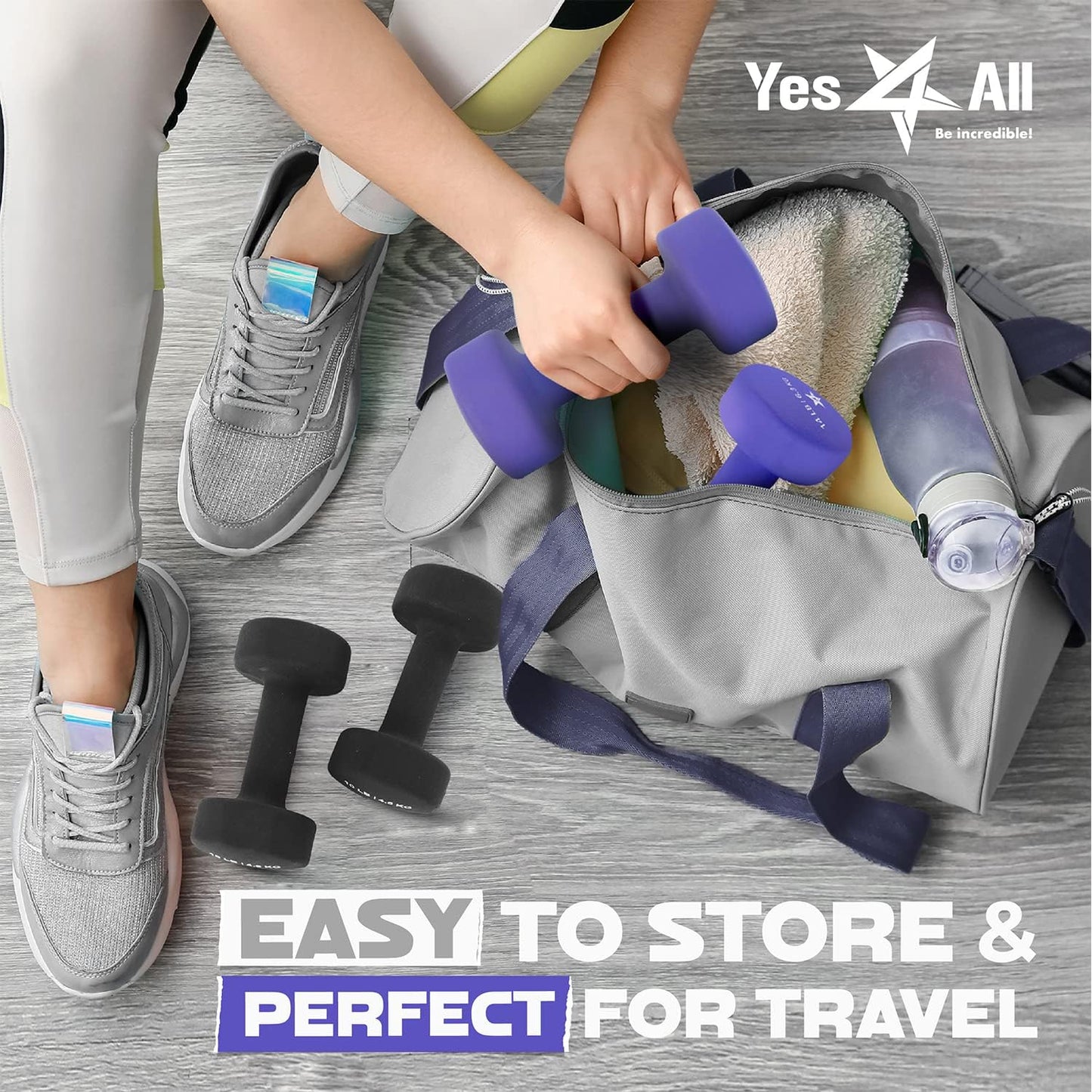 Neoprene Coated Dumbbell Hand Weight Sets of 2 - Multiple Weight Options with 15 Colors, Anti-roll, Anti-Slip, Hexagon Shape