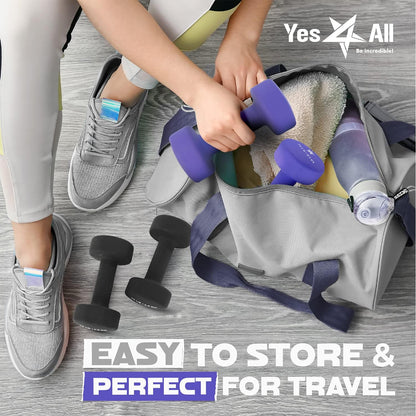 Neoprene Coated Dumbbell Hand Weight Sets of 2 - Multiple Weight Options with 15 Colors, Anti-roll, Anti-Slip, Hexagon Shape