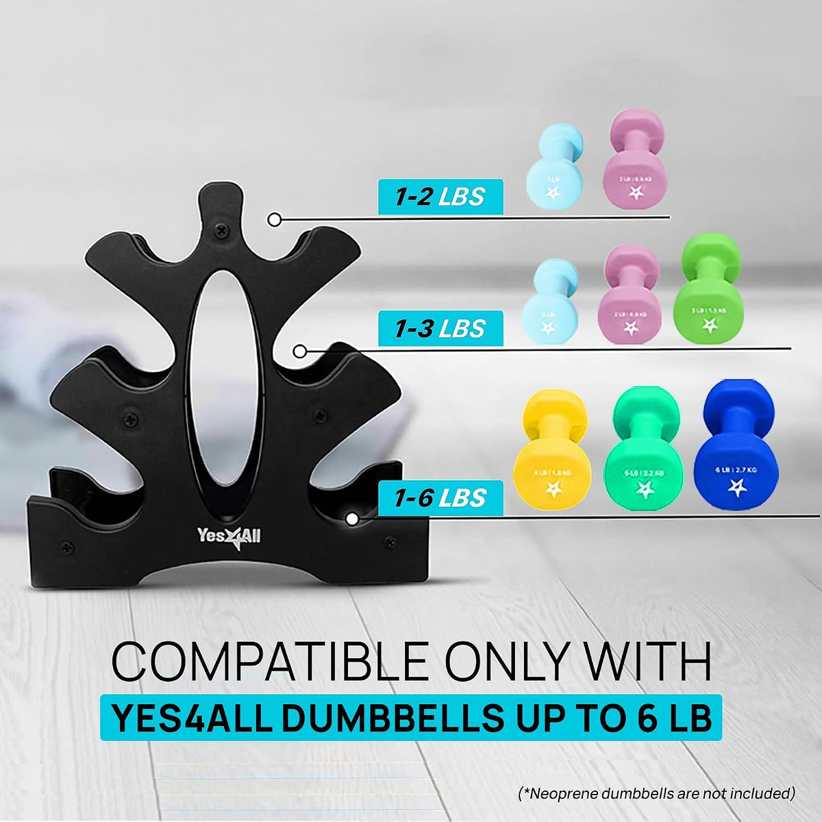 Neoprene Coated Dumbbell Hand Weight Sets of 2 - Multiple Weight Options with 15 Colors, Anti-roll, Anti-Slip, Hexagon Shape