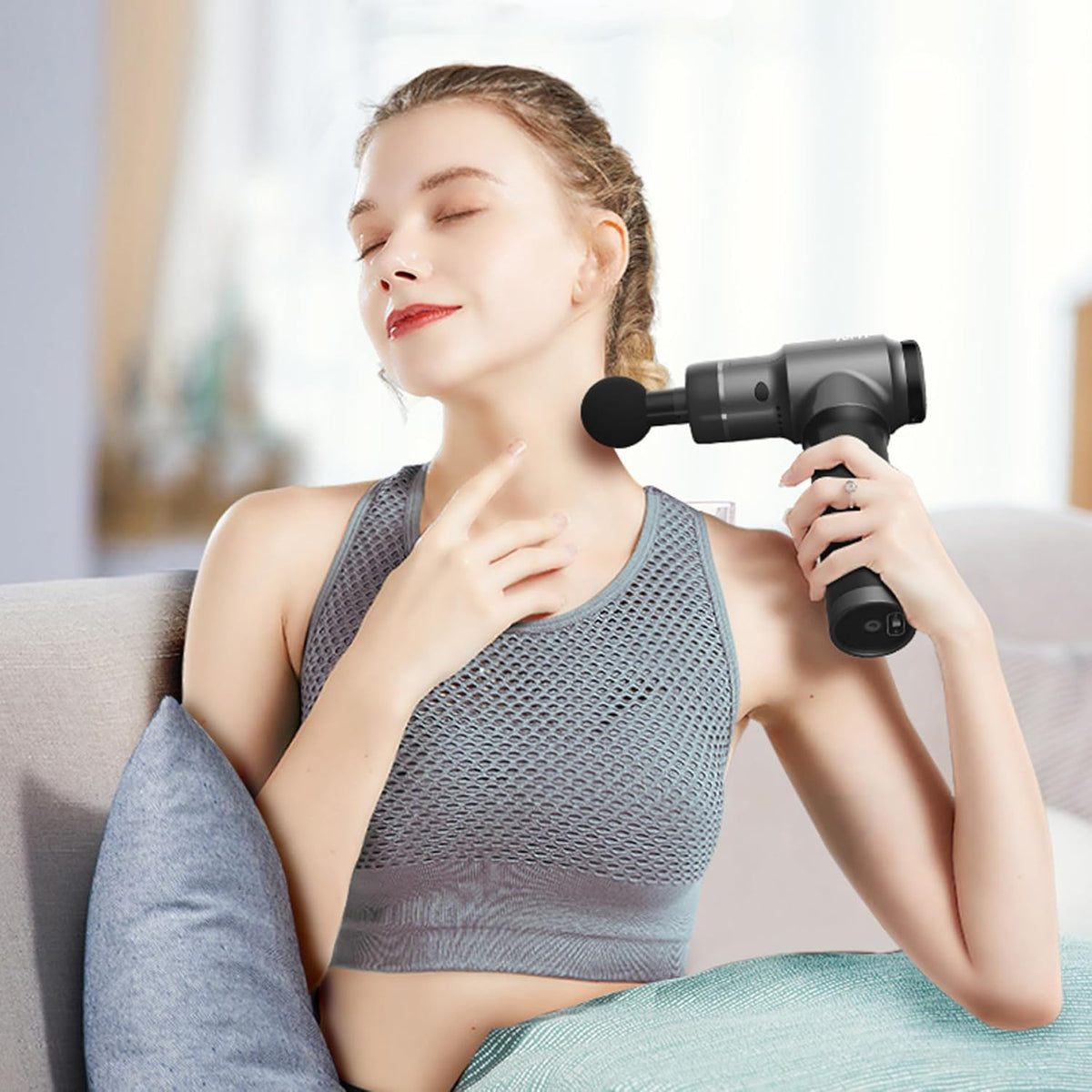 Massage Gun Attachments Round Shaped Massage Gun Heads ABS & PP Black Replacement Heads for Muscle Relaxing, Accessories Attachments