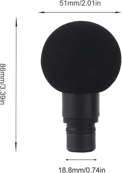 Massage Gun Attachments Round Shaped Massage Gun Heads ABS & PP Black Replacement Heads for Muscle Relaxing, Accessories Attachments