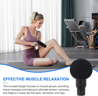 Massage Gun Attachments Round Shaped Massage Gun Heads ABS & PP Black Replacement Heads for Muscle Relaxing, Accessories Attachments