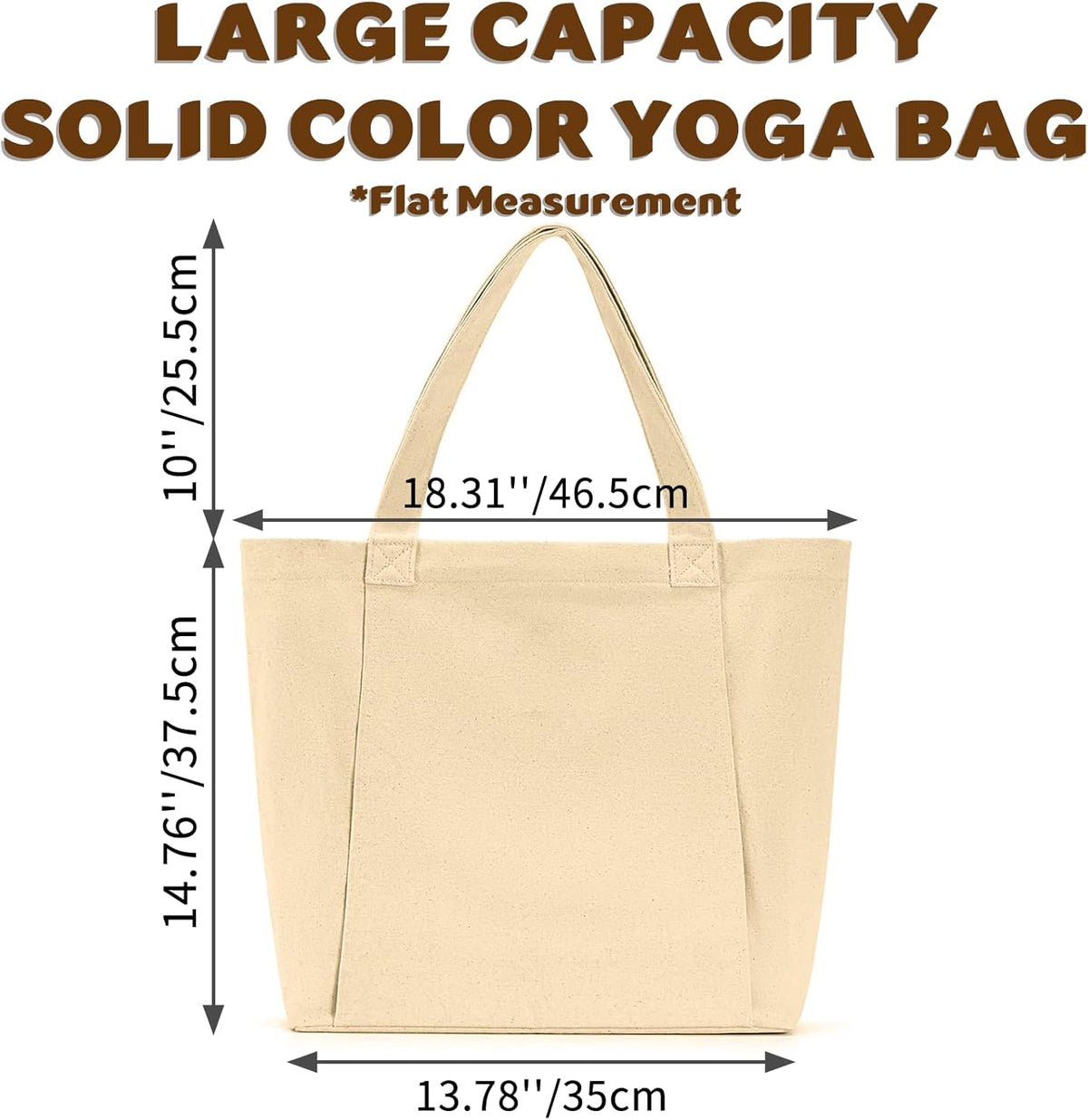 Yoga Mat Carrier, Gym Bag With Yoga Mat Holder, Women Canvas Tote With Shoulder Strap For Pilates, Travel, Office, Sports, Workout And Beach – Inner Zippered Pocket, Fits Standard And Small Mats