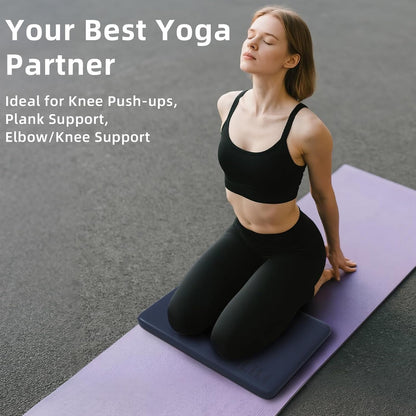 Yoga Knee Pad Foldable, TPE Soft Pad 24*17*0.5inch (Folding Size 17*12*1inch) for Knee Push-ups, Plank Support＆Elbow/Knee Support, Portable and Lightweight for Yoga Pilates, Fitness Exercise, Outdoor