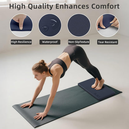 Yoga Knee Pad Foldable, TPE Soft Pad 24*17*0.5inch (Folding Size 17*12*1inch) for Knee Push-ups, Plank Support＆Elbow/Knee Support, Portable and Lightweight for Yoga Pilates, Fitness Exercise, Outdoor