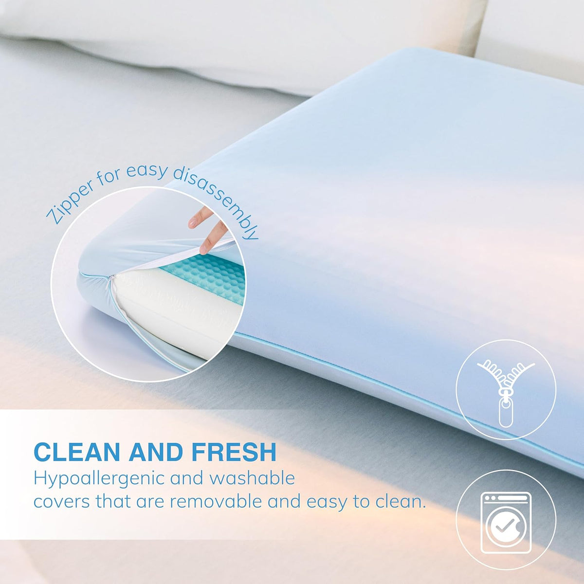 Cooling Gel Memory Foam Pillow, Reversible Design, Neck Support