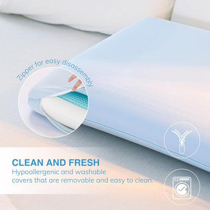 Cooling Gel Memory Foam Pillow, Reversible Design, Neck Support