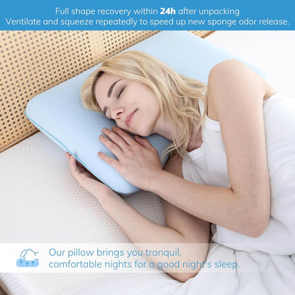 Cooling Gel Memory Foam Pillow, Reversible Design, Neck Support