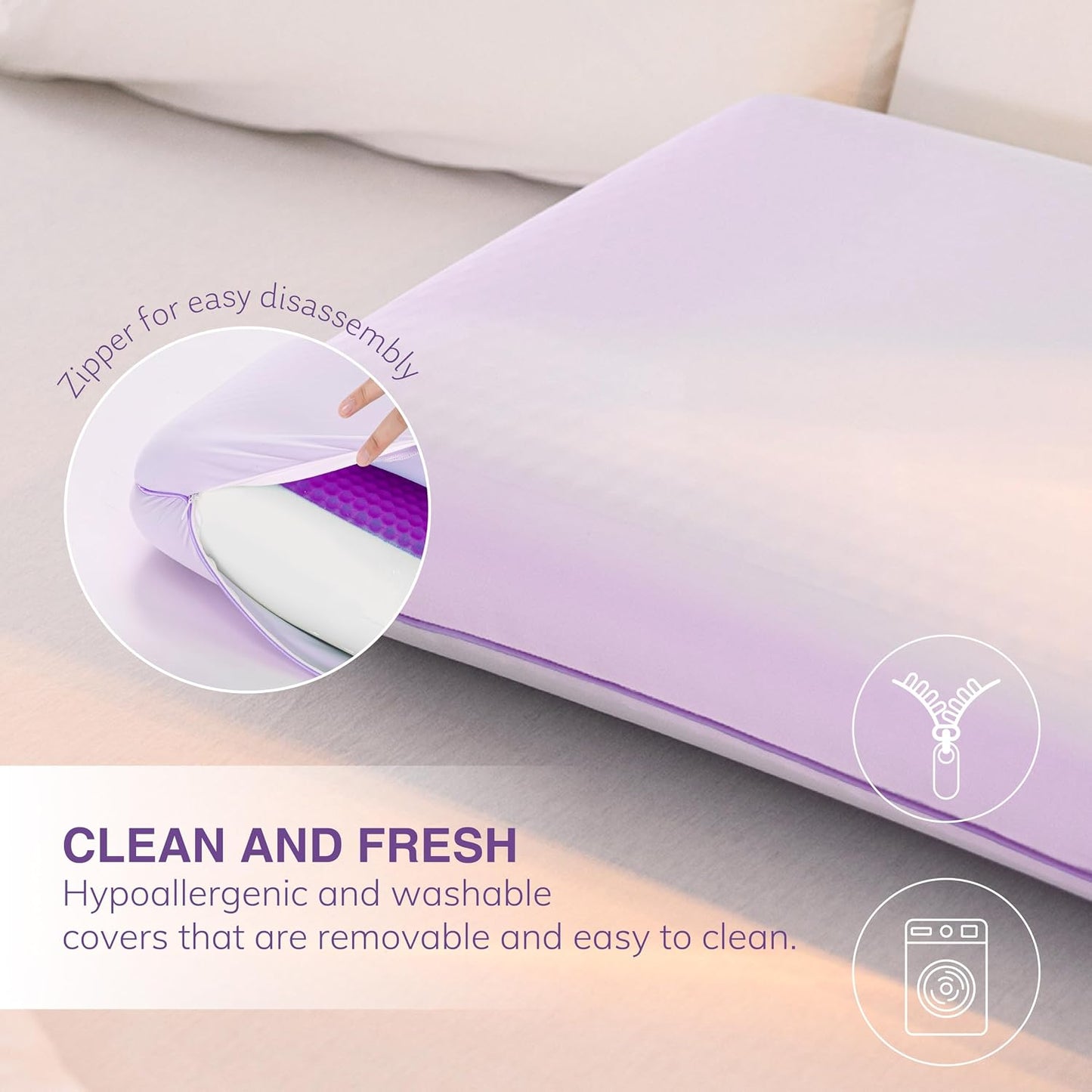 Cooling Gel Memory Foam Pillow, Reversible Design, Neck Support